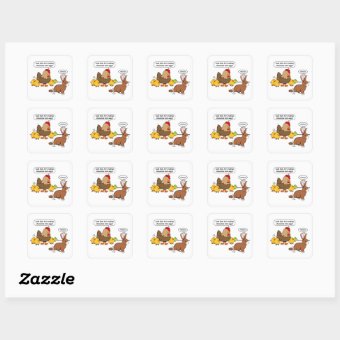 Easter Bunny Chocolate Humor Square Sticker | Zazzle