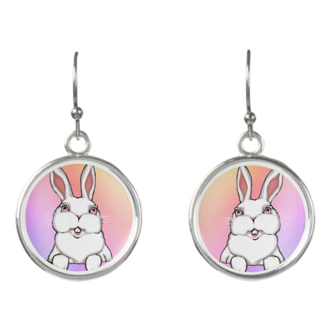 Easter Bunny Chocolate Personalized Easter Bunny Earrings (Front)