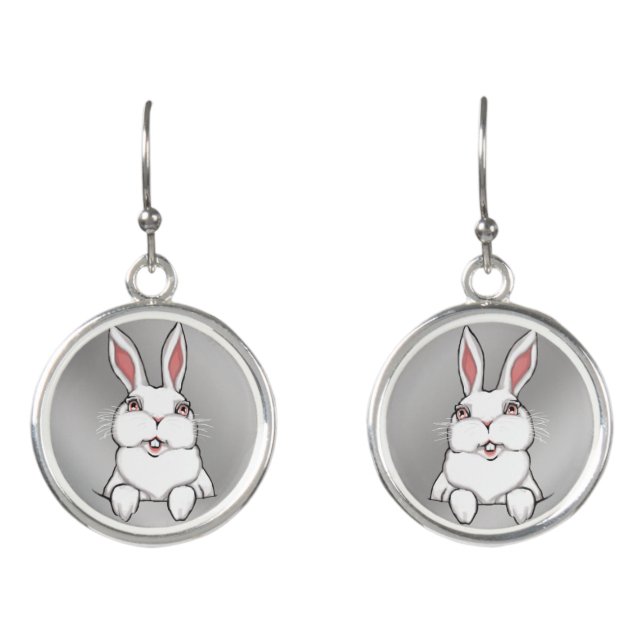 Easter Bunny Chocolate Personalized Easter Bunny Earrings (Front)