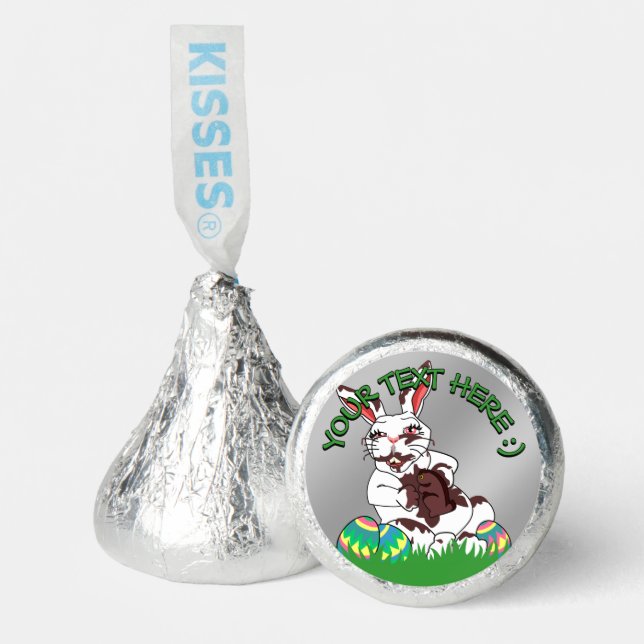 Easter Bunny Chocolate Personalized Easter Bunny Hershey®'s Kisses® (Front)