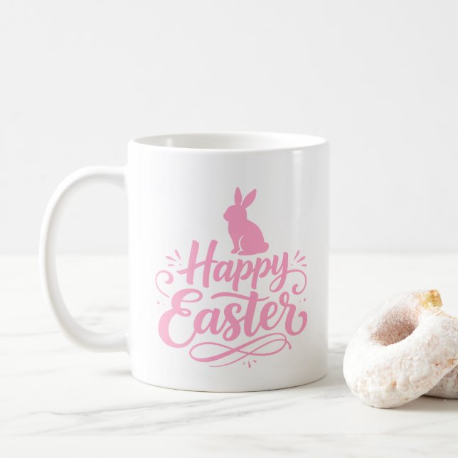 Easter Bunny  Coffee Mug (With Donut)