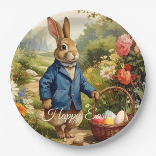 Easter Bunny Collecting Easter Eggs Paper Plates