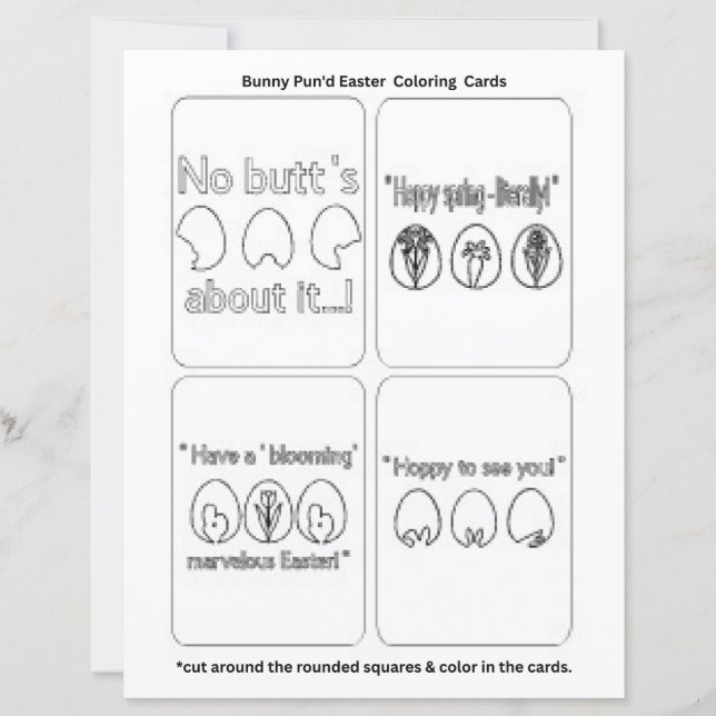 Easter Bunny "Color Your Own" Stationery Set (Front)