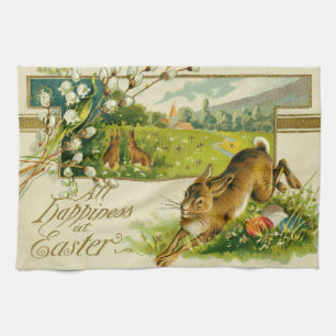 Easter Bunny Colored Egg Church Towel