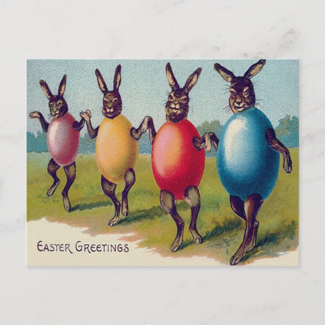 Easter Bunny Colored Egg Costume Holiday Postcard (Front)