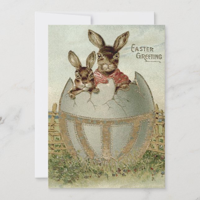 Easter Bunny Colored Egg Farm Invitation (Front)