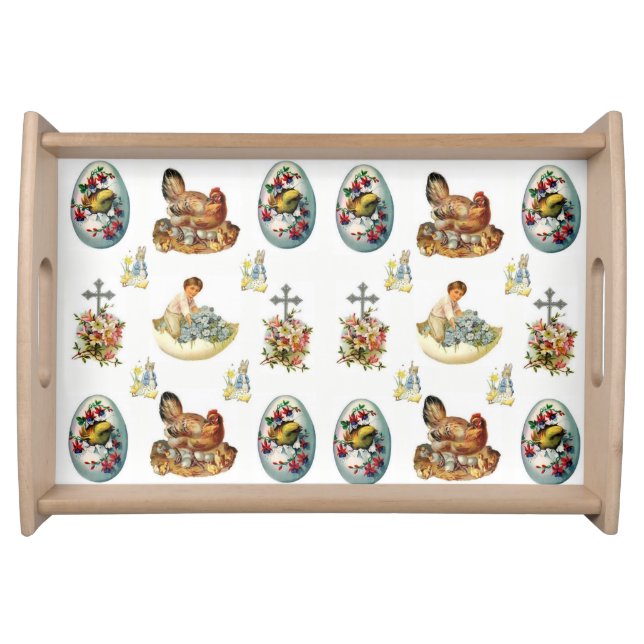easter bunny colorful dinner serving tray (Front)