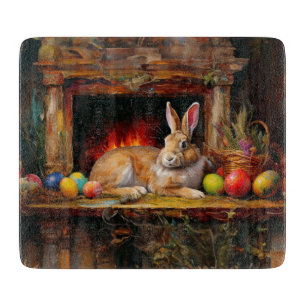 Easter Bunny Colorful Easter eggs  Cutting Board