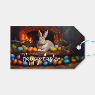 Easter Bunny Colorful Easter eggs Happy Easter Gift Tags