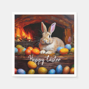 Easter Bunny Colorful Easter eggs Happy Easter Napkins