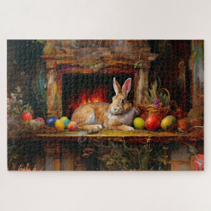 Easter Bunny Colorful Easter eggs Jigsaw Puzzle