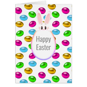 Easter Bunny & Colorful Eggs Cards