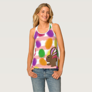 Easter Bunny Colorful Eggs Tank Top