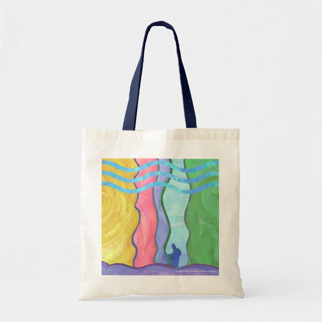 Easter Bunny Colorful Pattern Personalized Tote (Front)