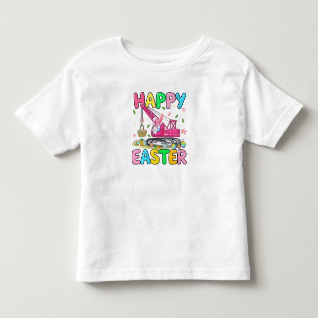 Easter Bunny Construction Fun Toddler T-shirt (Front)