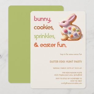 Easter Bunny Cookie Invitation Kids Easter Party