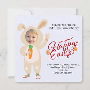Easter Bunny Costume Personalized Photo Card