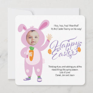 Easter Bunny Costume  Personalized Photo Card