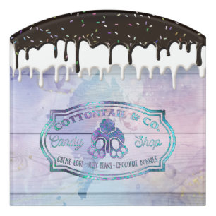 Easter Bunny Cottontail Candy Shop Sign Chocolate