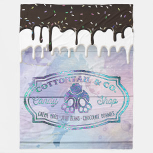 Easter Bunny Cottontail Candy Shop Sign Chocolate  Fleece Blanket