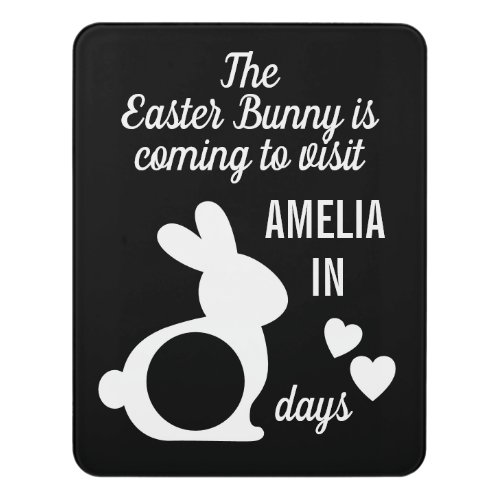 Easter Bunny Countdown Calendar Custom Kids Name  Door Sign