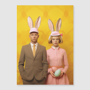 Easter Bunny Couple Magnetic Invitation