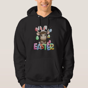 Easter Bunny Cow Easter Highland Cow Hoodie