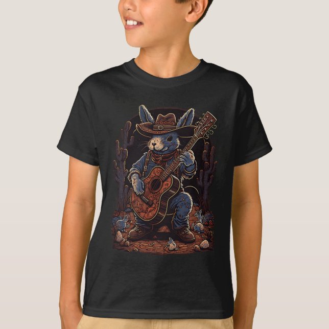 Easter Bunny Cowboy For Men Women Country Music  T-Shirt (Front)