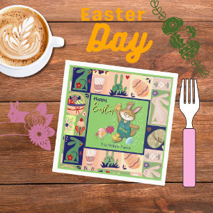 Easter Bunny Custom Colorful Napkins