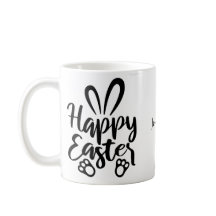 Easter Bunny Customize Photo Black and White Mug