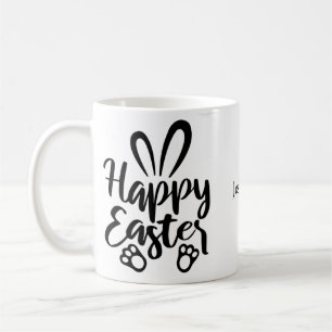 Easter Bunny Customize Photo  Black and White Mug