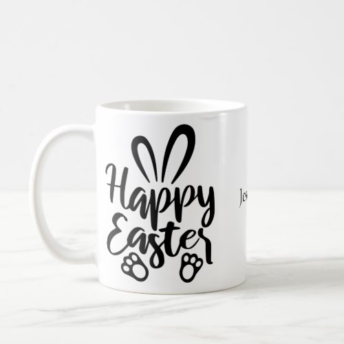 Easter Bunny Customize Photo  Black and White Mug