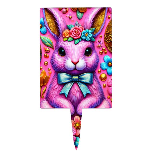 EASTER BUNNY ~ Cute ~ Cake Topper (Front)