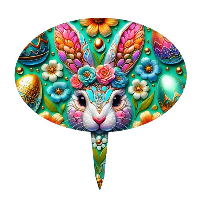 EASTER BUNNY ~ Cute ~ Cake Topper (Front)