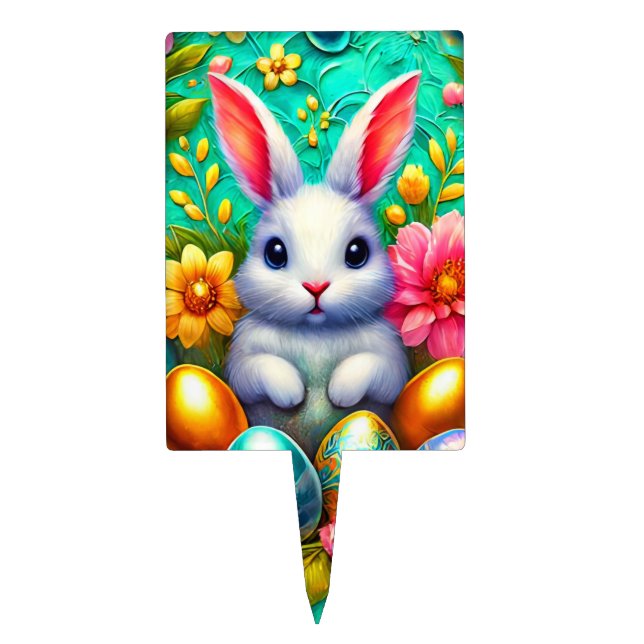 EASTER BUNNY ~ Cute ~ Cake Topper (Front)