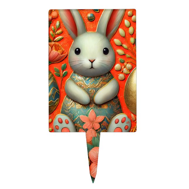 EASTER BUNNY ~ Cute ~ Cake Topper (Front)
