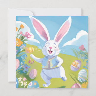 Easter Bunny | Cute Easter Pastel Wildflower Card