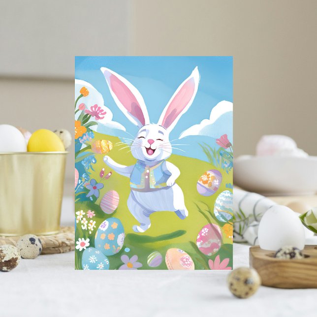 Easter Bunny | Cute Easter Pastel Wildflower Holiday Card (Creator Uploaded)