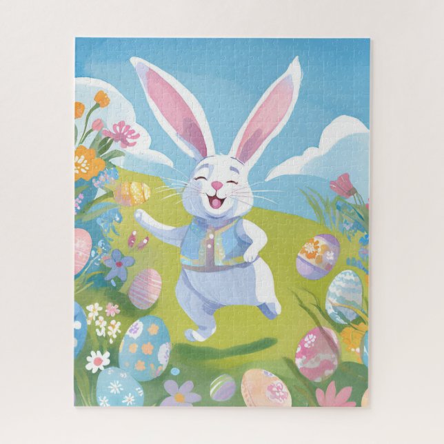 Easter Bunny | Cute Easter Pastel Wildflower Jigsaw Puzzle (Vertical)
