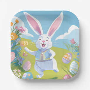 Easter Bunny   Cute Easter Pastel Wildflower Paper Plates