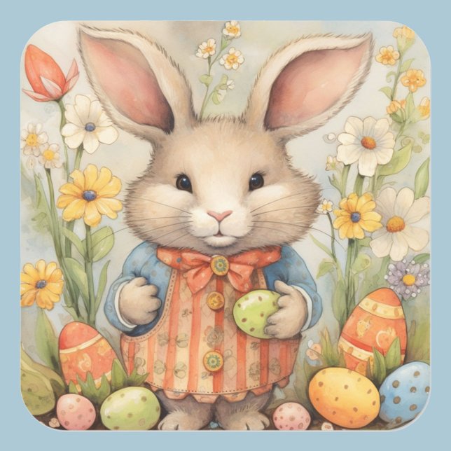 Easter Bunny Cute Floral Sticker in Spring Colors (Creator Uploaded)