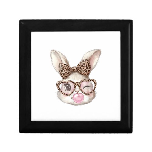 Easter Bunny Cute Glasses Leopard Bunny Rabbit Eas Gift Box