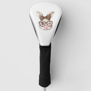 Easter Bunny Cute Glasses Leopard Bunny Rabbit Eas Golf Head Cover