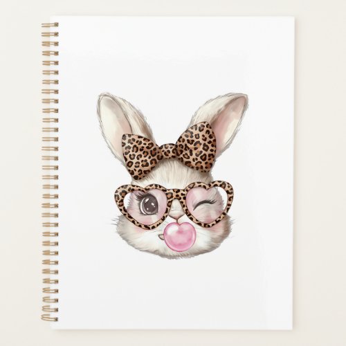 Easter Bunny Cute Glasses Leopard Bunny Rabbit Eas Planner