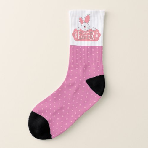 Easter Bunny Cute Pink Polka Dot Socks