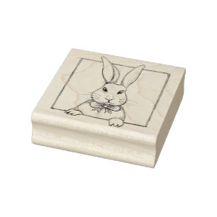   Easter Bunny Cute Rabbit Scrapbooking Journaling Rubber Stamp