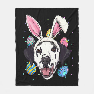 Easter Bunny Dalmatian Dog Kids Men Women Gift Fleece Blanket