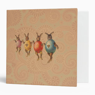 Easter Bunny Dancing Eggs 3 Ring Binder