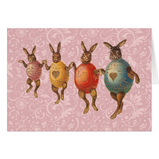 Easter Bunny Dancing Eggs Cards (Front Horizontal)