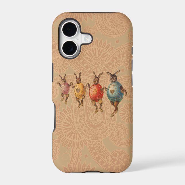 Easter Bunny Dancing Eggs Iphone Case (Back)